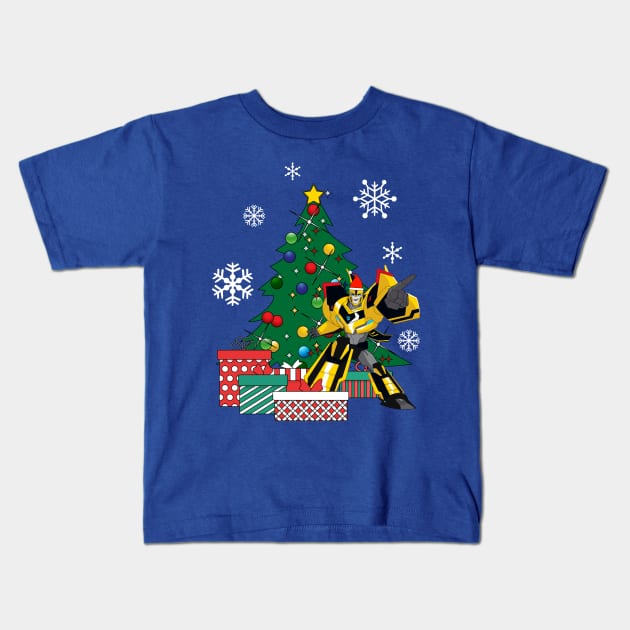 Bumbleebee Transfromers Around The Christmas Tree Kids T-Shirt by Nova5